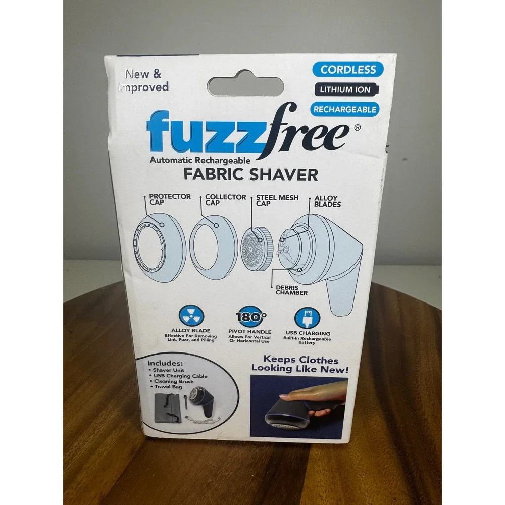 FuzzFree Automatic Rechargeable Fabric Shaver Cordless‎ Lithium Ion USB Charging